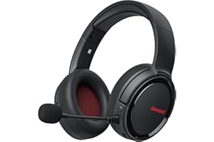 BINNUNE Cascos Inalambricos Gaming Auriculares Bluetooth con Micro para PS4 PS5 PC Playstation 4 5, Batería de 48 Horas, Wireless Headset Gamer con Microfono