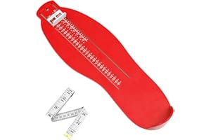 CHIFOOM 2tlg Fußmeßgerät Set Schuhgrößenmesser Erwachsene Schuhmessgerät Kinderfüße Messen Fussmesser mit 1 Maßband Füße Messgerät Schuhgrößentabelle zum ermitteln für Damen Herren Baby Kinder