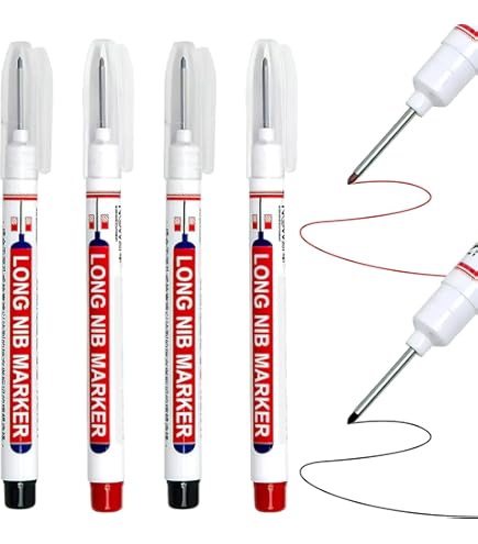 Pennarelli Per Fori Profondi - 6 Pezzi Punta 30mm - Blu/Nero/Rosso - Per Falegnami E Fai-Da-Te - Foto 4