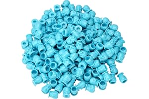 BAMTTOO 200pcs Disposable Tattoo Pigment Ink Cups Skull Tattoo Ink Cups For Tattoo Permanent Makeup Container Cap Tattoo Accessory Tattoo Kits (Blue)