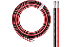 8 Gauge Wire - iGreely 10 FT Red & 10 FT Black 8 Gauge Tinned Copper Electrical Wire Cable for Car Audio Automotive Trailer Marine Harness Wiring 8AWG 10Ft