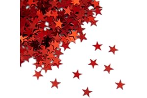 Oblique Unique® Stern Konfetti Rot Über 500 STK. Streu Deko Tischdeko für Weihnachten Geburtstag Fasching Karneval Party