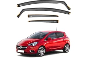 iSpeed Wind Deflectors For Vauxhall Corsa D & E 2006-2019 5 Door Hatchback 4pc set - Keep Your Car Ventilated in Rain - Reduce Wind Turbulence - Tinted In-Channel Type