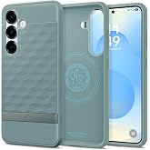 Spigen Caseology Galaxy S25 Plus ile Uyumlu Magnet Kılıf Parallax Mag Dokulu Y&uuml;zey Tasarım Yeşil Kapak - ACS09060 (Spigen TR 