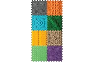 ORTO NATURE 8 Piece Massage Puzzle Floor Mats - Orthopedic Game Mat for Kids, Sensory Play, Childrens Play Mats, Game Mat Set (Crocodile Here)