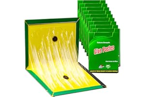 NATURAS BOUQUTIS Piège Collant, 10 Pièces 31.5 CM x 21 CM Forte Adhérence, Plusieurs Méthodes de Pliage, Facile à Utiliser, Adapté à Une Utilisation Intérieure et Extérieure