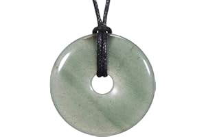 Morella Collar para mujer 80 cm y colgante de gema en forma de donut en bolsa de terciopelo