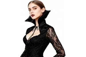 keland Viktorianisch Schwarz Halskrause Rüsche Kragen Retro Gothic Cosplay Kostüm Accessoire