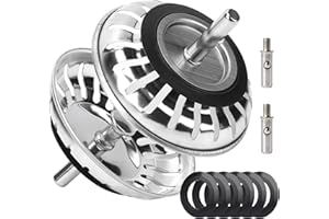 HZPZPP 80mm Kitchen Sink Drainer Plug | Sink Strainer | Stainless Steel Kitchen Plug for Sink Bathroom Food Hair Catcher Filter Stopper - Prevent Clogs, Bad Smells, 2 Pack