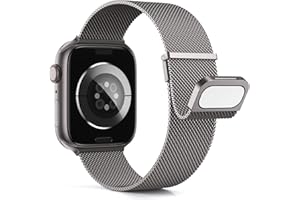 Higgs Metalowe paski kompatybilne z paskiem Apple Watch 40, 41, 38, 44 mm, Ultra 3/2/1, 49 mm, 45 mm, 42 mm, 46 mm, podwójna magnetyczna bransoletka Milanais do iWatch Series 1110, 9, SE8, 7, 6, 5, 4