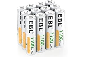 EBL 12 x bateria AAA 1100 mAh, typ NI-MH, baterie AAA do wielokrotnego ładowania, niskie samorozładowanie