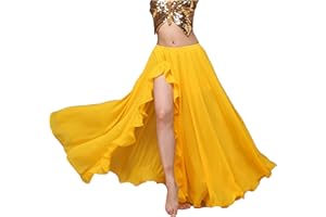 Baisdan Gonna lunga in chiffon con spacco, per danza del ventre, costume per principianti