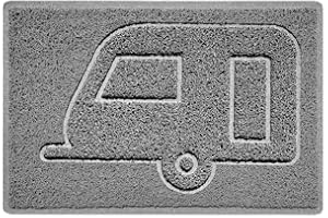 Nicoman CARAVAN Wycieraczka z wytłaczanym kształtem Wycieraczka do prania strumieniem (Do użytku wewnątrz lub na zewnątrz) - (60 x 40 cm, mała), szara