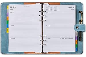 YHH Dziennik 2026 A5 do wielokrotnego napełniania, roczny planer tygodniowy i miesięczny z zakładkami, notatkami, kontaktem, hasłem, świętami w Wielkiej Brytanii, kieszenią i pętlą na długopis, miękka