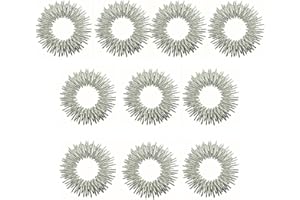 AMZFUK 10 Anillos De Acupresión,Anillos De Dedo Sensoriales Con Pinchos, Anillos De Acupuntura Para Reducir El Estrés Silencioso Y Masajeador Mejora La Circulación Sanguínea(plata)
