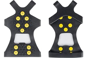 Girafus POINTES POUR CHAUSSURES antidérapantes avec dents en acier inoxydable pour les crampons d'hiver - PAS DE GLISSADES SUR GLACE et neige pour femmes, hommes, seniors et enfants