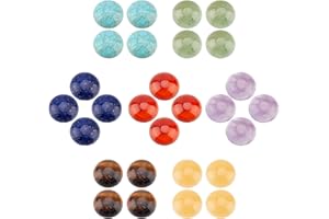 SUNNYCLUE 1 Scatola 28 Pezzi 7 Colori Chakra Pietra Cabochon Cristalli di Guarigione Pietre Preziose Naturali Flatback Rotondo Lucido Cabochon Grado Premium Occhio di Tigre Lapislazzuli
