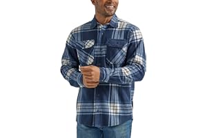 Wrangler Authentics herr långärmad fleecetröja skjorta med knappkrage