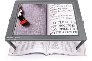 OBOVO Améliorer la Loupe de Lecture 4X avec 50 Lumineuse LED et Support Pliant Mains Libres, Loupe Eclairante pour Les Personnes âgées, Les Livres, Les Bijoux, Le Travail, la Couture, la Mauvaise Vue