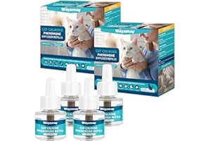 Woyamay 4 Pack Cat Calming Plug-in Refill, Calming Cat Pheromones Diffuser Refill - Cat Calming Diffuser Refills Relieve Anxiety & Stress 4 Month Supply, Fits All Common Diffuser Heads