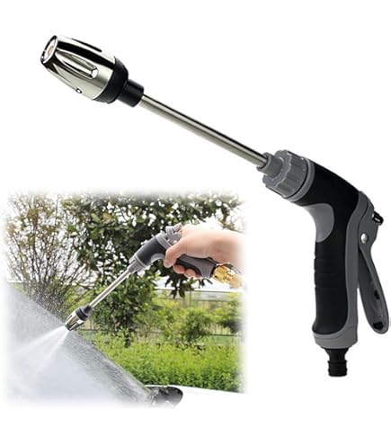 Tuinhanddouche, metaal, tuinsproeipistool, 10 sproeibeelden, multifunctionele sproeikop, hoge druk, verstelbare waterstroom voor irrigatie, gazon, huisdier baden Tuinhanddouche, metaal, tuinsproeipistool, 10 sproeibeelden, multifunctionele sproeikop, hoge druk, verstelbare waterstroom voor irrigatie, gazon, huisdier baden