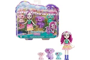 Enchantimals Assortiment Famille Enchantimals Avec poupées Enchantimals de (15 cm) et 3 ou 4 figurines d’animaux, Jouet Enfant, Dès 3 ans, HKN14