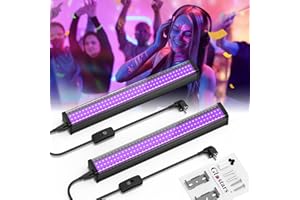 Glostars Lumière Noire 20W, 395nm Lampe UV, Lumière Noire LED avec Interrupteur et Prise, Chaque Zone Eclairée 18x18ft, pour les Lumiere Noire Soiree Fluo, Disco, DJ