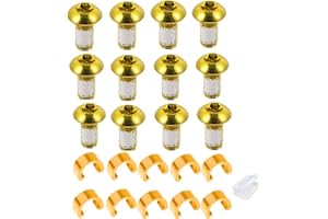 XHBTS Tornillo de disco de freno de bicicleta, 12 piezas de tornillo de disco de freno M5 x 10 mm y 10 piezas de aluminio C-Clip de montaje de cable de bicicleta Soporte de línea de freno marco de fijación con caja de almacenamiento