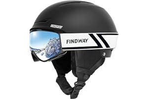 Findway Ski Helmet with Goggles Set, Adjustable Winter Sport Helmet with Protective Glasses for Adults Windproof Snow Gear for Men Women Youth