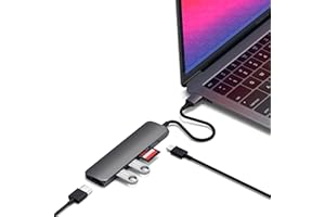 SATECHI Płaski Wieloportowy Adapter V2 USB-C Hub, PD 60W USB-C, 4K HDMI (60Hz), Czytniki Kart Micro/SD, USB 3.0 - Dla MacBook Pro/Air M2/ M1, iPad Pro/Air M2/ M1, Mac Mini M2, iMac (Gwiezdna Szarość)