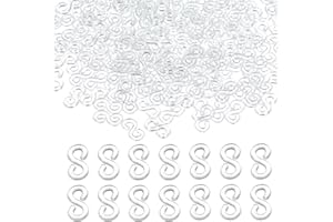 STYQUENZER 1500 Pcs Rubber Band S Clips Loom Band Clips Loom Bracelet Hooks Clear Plastic Band Clip Hooks Connectors Refills for DIY Necklace Accessory Rubber Connectors Refills for Loom Bracelets