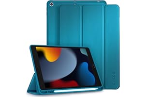 Etui CACOE do iPada 9/8 generacji z ołówkiem, ultracienkie etui ochronne z TPU z automatycznym uśpieniem/uśpieniem do iPada 10.2, niebieski paw