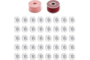 DAZZLUXE 40 bobinas transparentes, bobinas para máquina de coser, bobinas de máquina de coser, núcleos de cierre de bobinas de plástico, bobinas universales multifuncionales, adecuadas para máquinas
