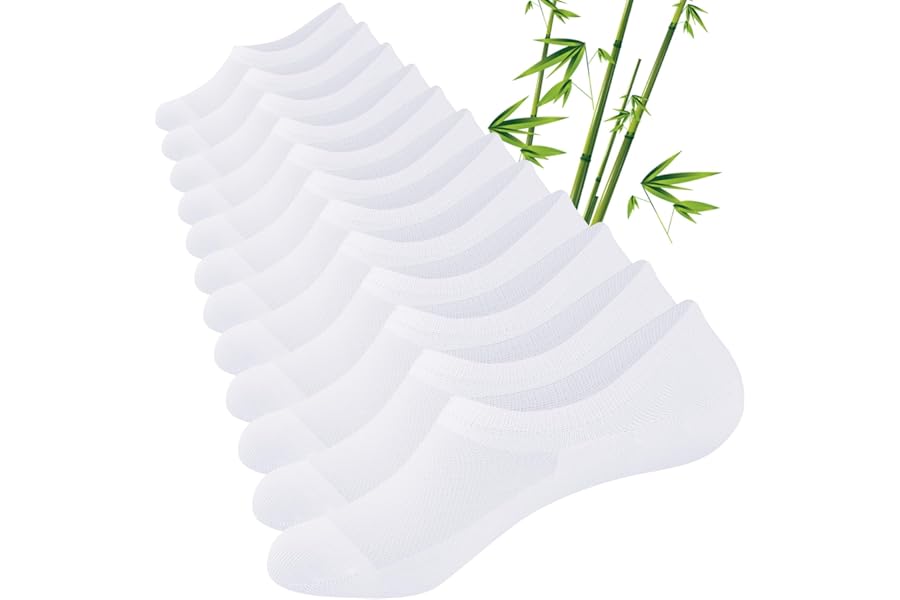 Cirorld Bamboo No Show Trainer Socks Mens Womens, 6 Pairs Invisible Low Cut Socks for Men Ladies, Thin Breathable Casual Short Sock with Non-Slip Silicone Stripes, Summer Ankle Liner Sock