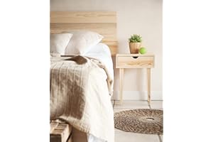SUENOSZZZ-ESPECIALISTAS DEL DESCANSO Cabecero de Cama de Madera TREVINCA Color Crudo para Pared. Cabecero de Tablas Horizontales. Estilo Vintage, para Camas de 90