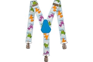 Olata Kinder Hosenträger mit Dinosaurier-Design | Elastische Y-Hosenträger (1-5 Jahre) – 2,5 cm