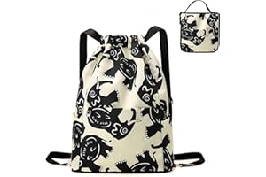 RisePlus Sac à Dos Cordon Grand Imperméable ， Sac de Sport Femme/Homme Multifonction pour Piscine, Gym, Shopping, Voyage ， Sac à Dos Léger Pliable avec Poches Multiples ， 43x32x16cm