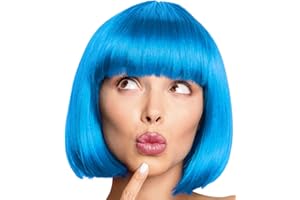 BALINCO Peruka Bob Wig Cabaret Pageboy Charleston Peruki na karnawa/przebieranki i imprezy tematyczne - 13 KOLORÓW (turkusowy)