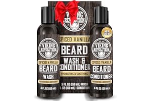 Viking Revolution Beard Wash and Beard Conditioner for Men with Arganowy Oil and Jojoba Oil - Beard Softener and Strengthener Beard Care Beard Care Beard Shampoo and Conditioner with Beard Oil (5