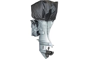 SPEEDWELLSTAR Copertura universale per motore fuoribordo, per gommone, di colore nero, resistente alle intemperie, 75 x 33 x 29 cm