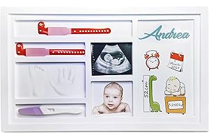 SP SEMPRE + cornice impronte neonato | impronte neonato | kit impronte neonato mani e piedi | regali neonati | idee regalo nascita e battesimo | baby shower | culla neonato | neonata femmina | (48x29cm)