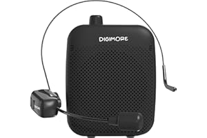 DIGIMORE Wireless Voice Amplifier for Teachers with Bluetooth | 10-Hr Battery | 10W Speaker | Wireless Headset Mic for Tour Guides, Teaching Mic, Factory Visits & PA System (D-1200 WL)
