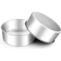 Moules à Gâteau Ronds Joyfair Lot De 2 - 20cm Diamètre, 5cm Profondeur - Antiadhésifs Inox - Pour Gâteaux Étages