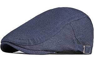 BIGOCO Gorra Boinas Plana Respirable Hombre,Gorras Irlandesa Ajustable Cabbie Gatsby Cap,Newsboy Casquillo Sombreros,Clásico Flat Cap con Visera Sombrero