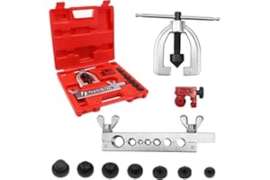 KXVXXV Bremsleitung Bördelgerät Bördelwerkzeug Klimaanlage mit Rohrschneider 3/16“|1/4“|5/16“|3/8“|7/16“|1/2“|5/8“ für Doppelt und Einfach Bremsleitung