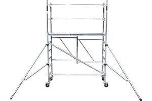 AC Steigtechnik Rollgerüst"xPress PRO-S" | bis 3,85 m Arbeitshöhe | erweiterbar | Wandstand | 1,90 m Plattform mit Luke | TÜV/GS | Rollrüstung | Zimmerfahrgerüst