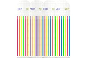 LINAERSHAO 640pcs Índices Adhesivos,Notas Adhesivas,Sticky notes,Marcadores adhesivos,Marcadores de libros,Marcapaginas adhesivos,Sticky tabs,Página larga pestañas transparentes, 4 Set 8 colores,140 * 5mm