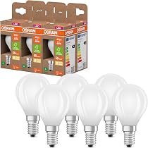 OSRAM LED-Lampe Classic Miniball, 2,2W = 470 Lumen, E14, Warmweiß (2700K), 6er-Pack – Spart Bis Zu 80% Strom!