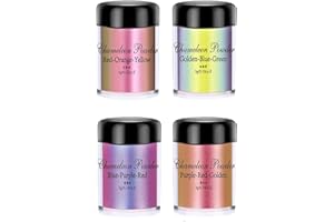 COZYPLC 4 Jars Mica Powder Pearlescent 5g/0.18oz Color-Changing Mica Powder Set Natural Powder Paint for Epoxy Resin for DIY Projects, Epoxy Resin, Nail Art, Soap Making