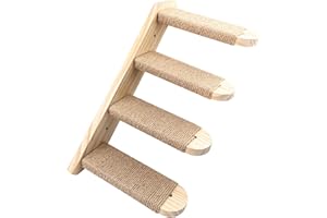 Lectorias Scala per gatti a 4 fasi, scala con corde di iuta, scaffali da arrampicata, telaio da parete (supporto 20 kg)